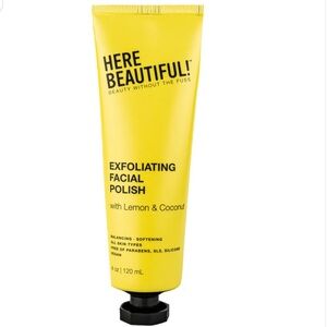 Here Beautiful! Exfoliating Facial Polish Lemon Coconut NEW 4oz
